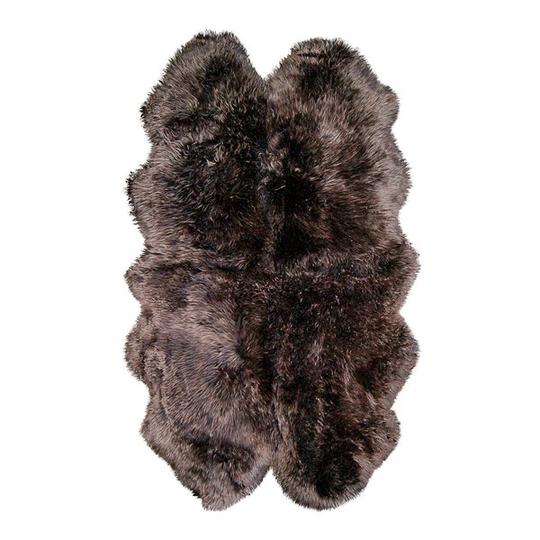 Natural by Lifestyle Brands Natual 4-ft x 6-ft Chocolate New Zealand Quattro Sheepskin Rug