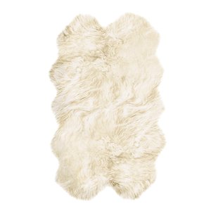 Natural by Lifestyle Brands 4-ft x 6-ft Natural New Zealand Quattro Sheepskin Rug