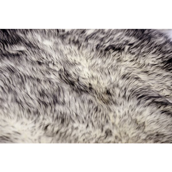 Natural by Lifestyle Brands 2-ft x 6-ft Gradient Grey New Zealand Double Sheepskin Rug