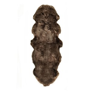 Natural by Lifestyle Brands 2-ft x 6-ft Chocolate New Zealand Double Sheepskin Rug