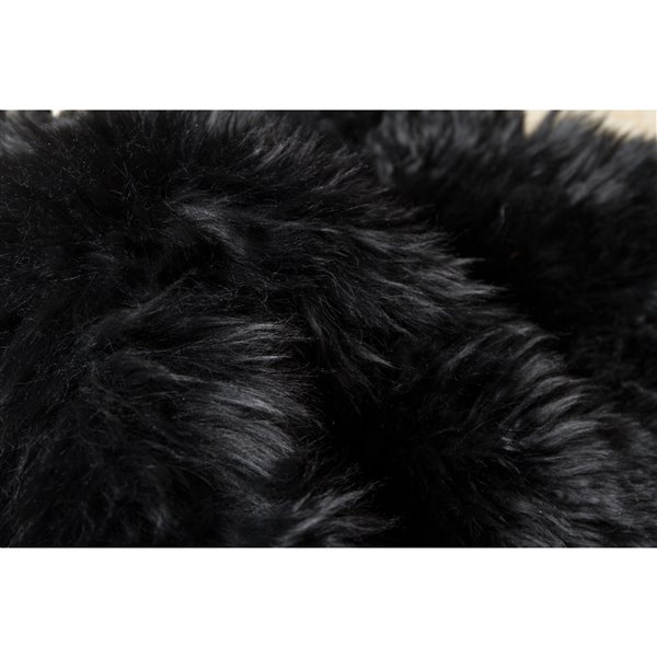 Tapis double en peau de mouton ,2 pix 6 pi, noir