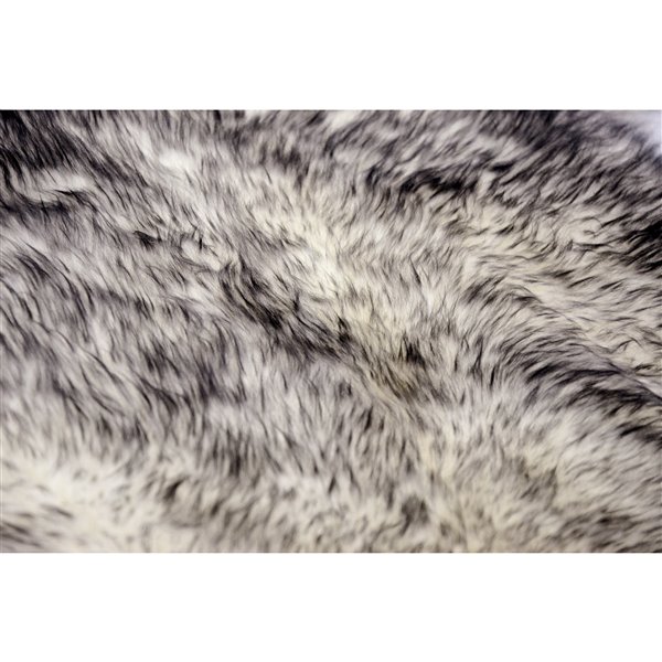 Natural by Lifestyle Brands 2-ft x 3-ft Grey New Zealand Single Sheepskin Rug