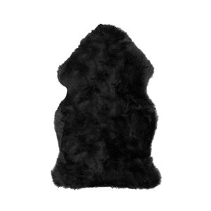Natural by Lifestyle Brands 2-ft x 3-ft Black New Zealand Single Sheepskin Rug