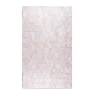 Tapis Mosaique en peau de vache, 5'x 8', blanc casse