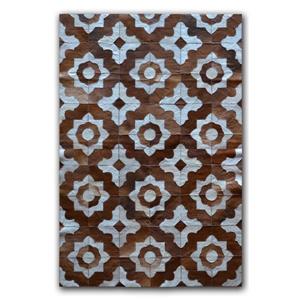 Natural by Lifestyle Brands Natural Stitch Hide 5-ft x 8-ft Marrakeche Brown & Natural Area Rug