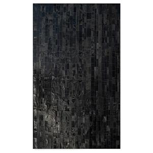 Natural by Lifestyle Brands 5-ft x 8-ft Black Madrid Cowhide Stitched Rug