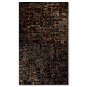 Natural by Lifestyle Brands 5-ft x 8-ft Chocolate Madrid Cowhide Stitched Rug