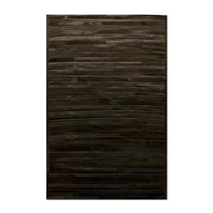 Natural by Lifestyle Brands 5-ft x 8-ft Chocolate Linear Cowhide Stitched Rug