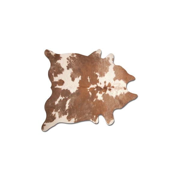 Tapis kobe en peau de vache, 5 pi x 7 pi, marron/blanc