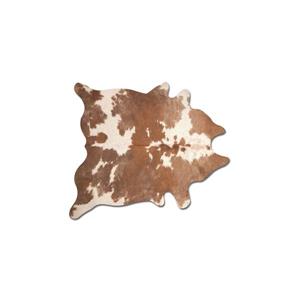 Tapis kobe en peau de vache, 5' x 7', marron/blanc