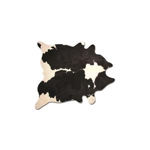 Tapis kobe en peau de vache, 5' x 7', noir/blanc