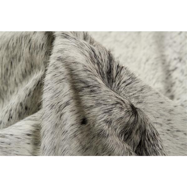 Tapis kobe en peau de vache, 6 pi x 7 pi, gris clair