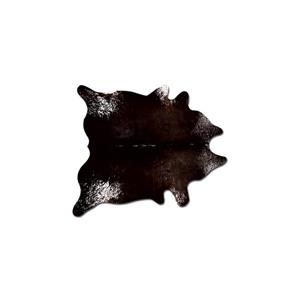 Tapis kobe en peau de vache, 6' x 7', chocolat / blanc