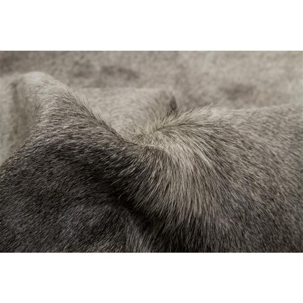 Tapis Geneve en peau de vache , 5 pi x 7 pi, gris