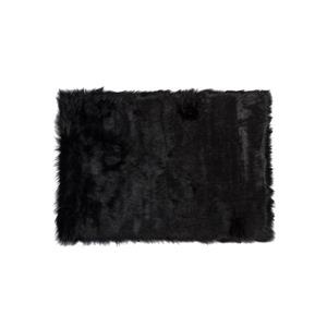 Tapis Hudson en fausse fourrure de mouton , 5 pi x 8 pi, noir