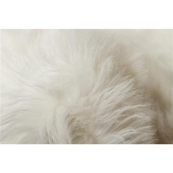 Luxe Hudson Faux Sheepskin 3-ft x 5-ft Cream Indoor Area Rug