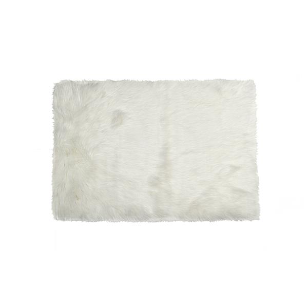 Luxe Hudson Faux Sheepskin 3-ft x 5-ft Cream Indoor Area Rug