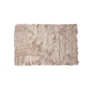 Luxe Hudson Faux Sheepskin 2-ft x 3-ft Taupe Indoor Area Rug