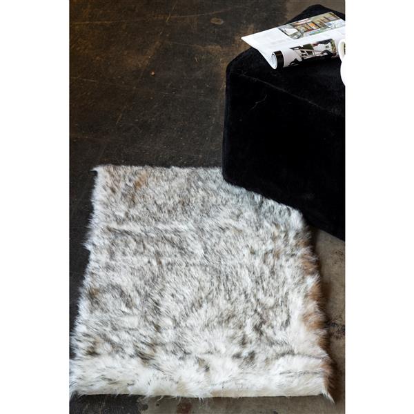 Tapis Hudson en fausse fourrure de mouton , 2 pi x 3 pi, gris