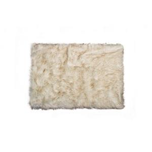 LUXE Hudson Faux Sheepskin 2-ft x 3-ft Gradient Tan Indoor Area Rug