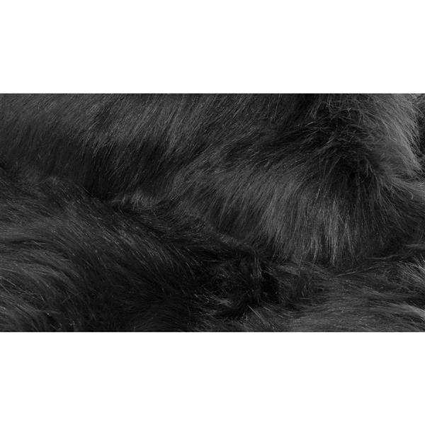 Luxe Hudson Faux Sheepskin 2-ft x 3-ft Black Indoor Area Rug