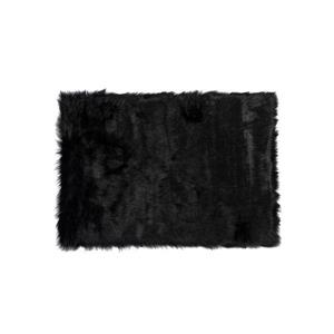 Tapis Hudson en fausse fourrure de mouton , 2 pi x 3 pi, noir