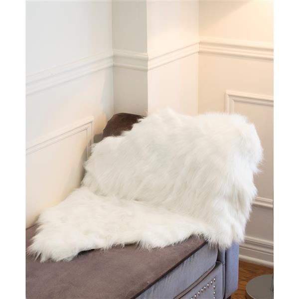 Tapis Gordon en fausse fourrure de mouton , 2 pi x 3 pi, blanc