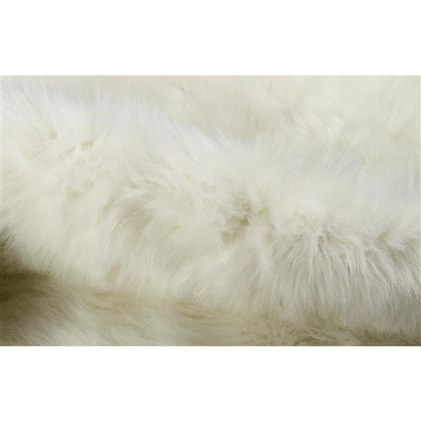 Tapis en fausse en peau de vache , 5,25 pi x 7,5 pi, blanc