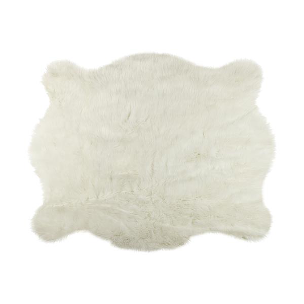 Tapis en fausse en peau de vache , 5,25 pi x 7,5 pi, blanc