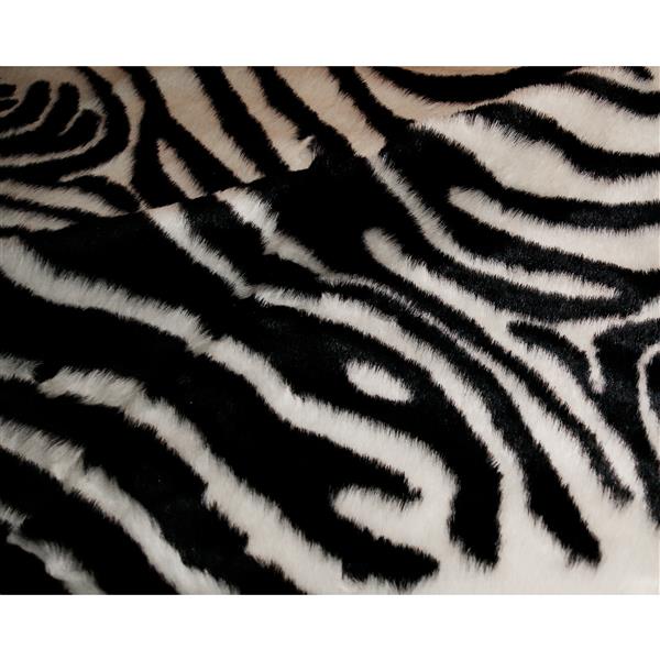 LUXE Faux Hide 5-ft x 7-ft Black & White Zebra Indoor Area Rug