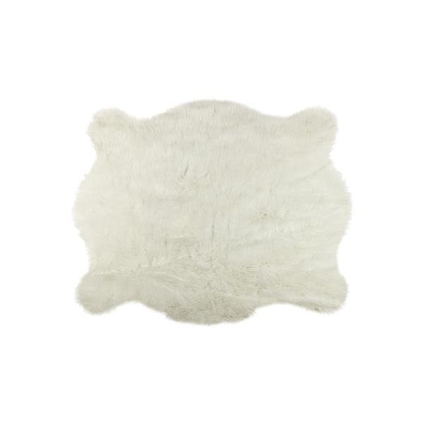 Luxe Faux Hide 4-ft x 5-ft White Polar Bear Indoor Area Rug