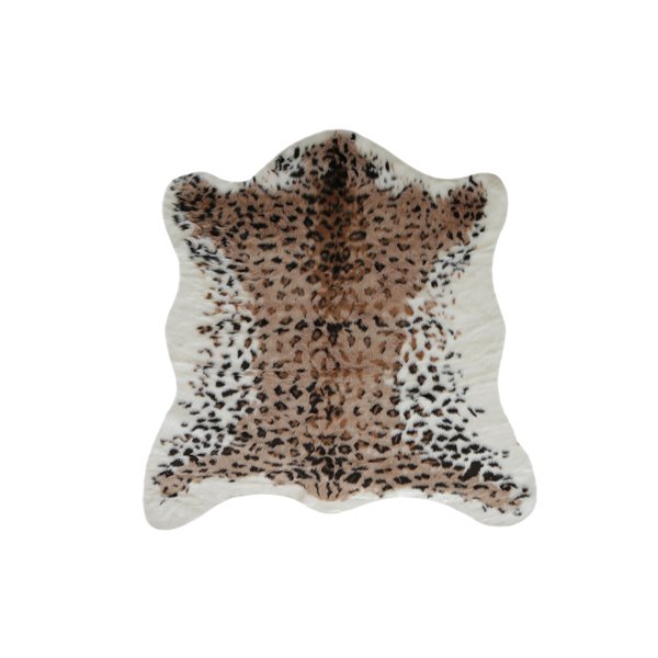 Tapis en fausse en peau de vache , 4,25 pi x 5 pi, leopard