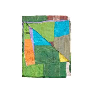 Jeté en soie Kantha, 50 "x 70", multicolore