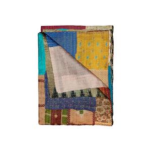Jeté en soie Kantha, 50 "x 70", multicolore