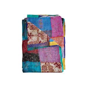Jeté en soie Kantha, 60 "x 90", multicolore