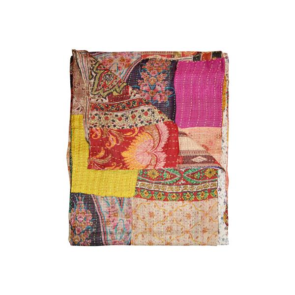 Natural by Lifestyle Brands Kantha 60-in x 90-in Multicoloured Silk Throw