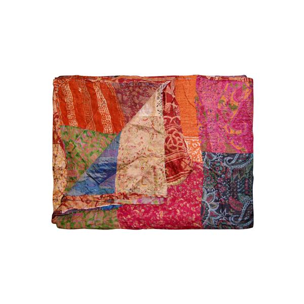 Natural by Lifestyle Brands Kantha 60-in x 90-in Multicoloured Silk Throw