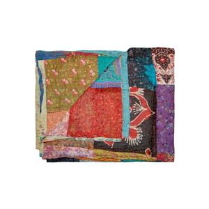 Jeté en soie Kantha, 60 "x 90", multicolore