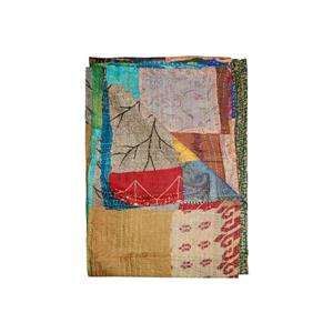 Jeté en soie Kantha, 60 "x 90", multicolore