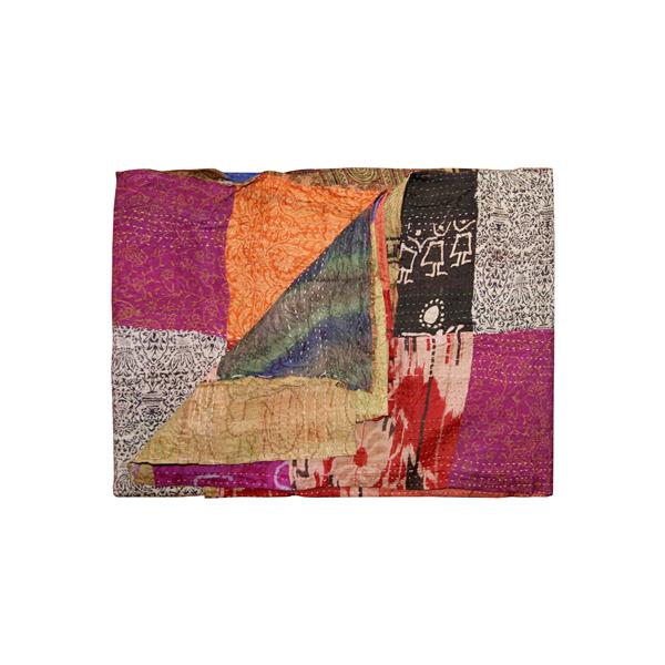 Natural by Lifestyle Brands Kantha 60-in x 90-in Multicoloured Silk Throw