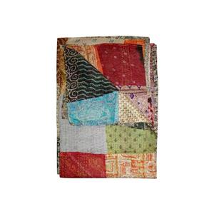 Jeté en soie Kantha, 60 "x 90", multicolore