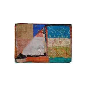 Jeté en soie Kantha, 60 "x 90", multicolore