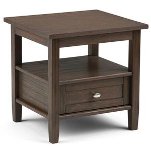 Simpli Home Warm Shaker 20.1-in x 18.1-in x 19.7-in Brown End Table