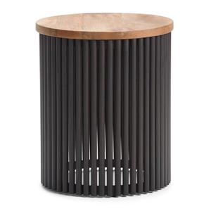 Simpli Home Demy 17.5-in x 17.5-in x 21.3-in Black Round Accent Table