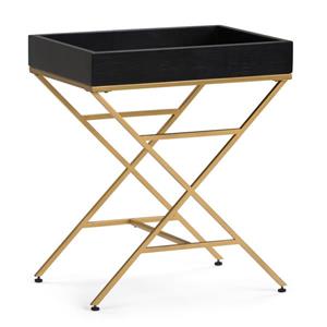 Simpli Home Moria 20.1-in x 15.4-in x 24-in Black Rectangular Accent Table