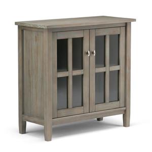 Simpli Home Warm Shaker 32-in x 14-in x 31-in Gray Low Storage Cabinet