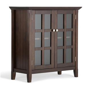 Simpli Home Acadian Low Storage Cabinet - 35-in x 15.5-in x 36-in - Brown
