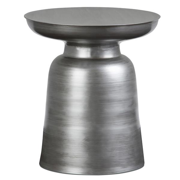 X 18 1 In Round Silver Accent Table, Round Silver Accent Table