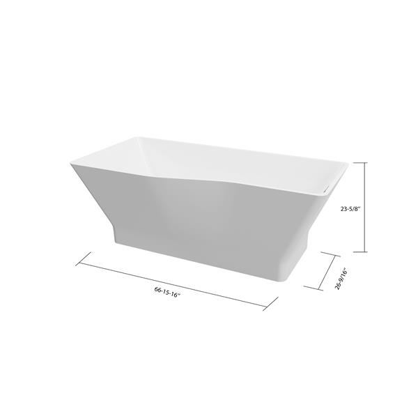 Bain autoportant Una-NF de A&E Bath & Shower, 71 po, blanc