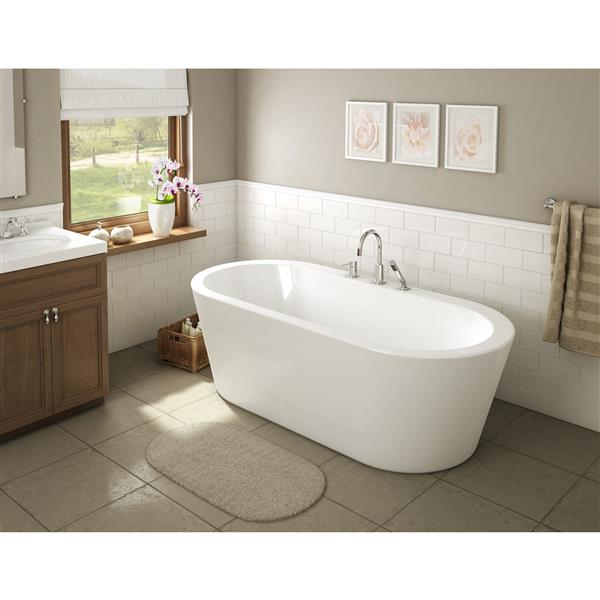 Bain autoportant Una-NF de A&E Bath & Shower, 71 po, blanc